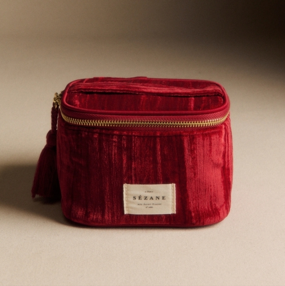 Sezane Velvet Mini Vanity Case NWT
